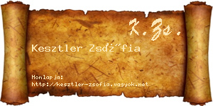 Kesztler Zsófia névjegykártya
